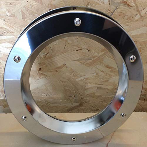 Ojo de buey para ventana de acero inoxidable brillante 350 mm con tuerca de cristal transparente Ojo de buey para ventana de acero inoxidable brillante 350 mm con tuerca de cristal transparente