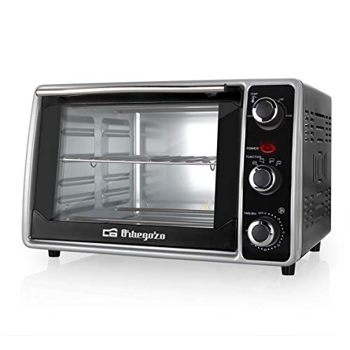 Orbegozo HOT 235 - Horno eléctrico de sobremesa con convección, 23 litros de capacidad, temperatura regulable hasta 230°C, luz interior, temporizador 60 min, 1500 W de potencia