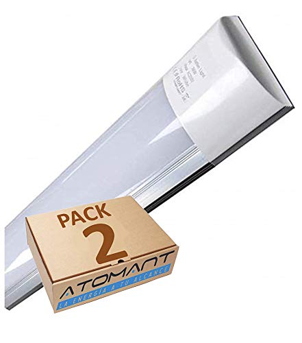 Pack 2X Lampara Luminaria 120cm. 40w. Color Blanco Frío (6500K). 3300 Lumenes. A++