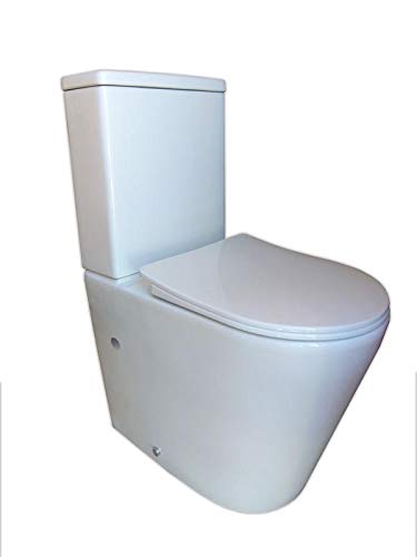 Pack WC de Inodoro Round compacto adosado a la pared con salida dual y sistema rimless