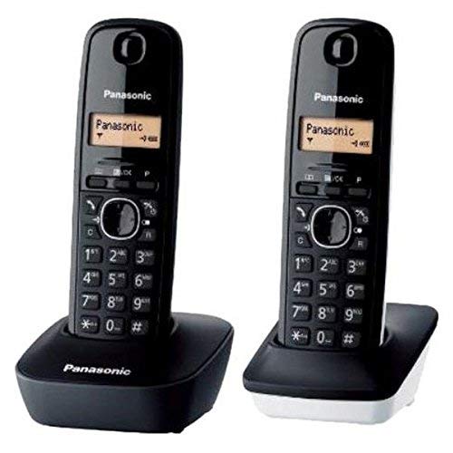 Panasonic KX-TG1612 - Teléfono Fijo inalámbrico Dúo (LCD, identificador de Llamadas, Intercomunicación, tecla de navegación, Alarma, Reloj), Color Negro y Blanco Panasonic KX-TG1612 - Teléfono Fijo inalámbrico Dúo (LCD, identificador de Llamadas, Intercomunicación, tecla de navegación, Alarma, Reloj), Color Negro y Blanco
