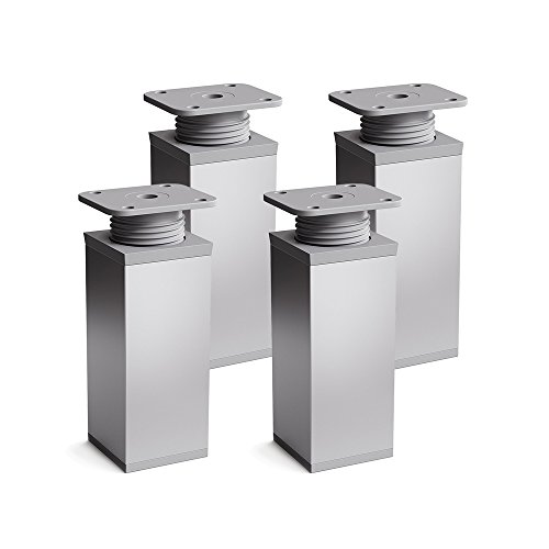 Patas para muebles, 4 piezas, altura regulable | Perfil cuadrado: 40 x 40 mm | Sossai® MFV1-AL | Diseño: Alu | Altura: 60mm (+20mm) | Tornillos incluidos Patas para muebles, 4 piezas, altura regulable | Perfil cuadrado: 40 x 40 mm | Sossai® MFV1-AL | Diseño: Alu | Altura: 60mm (+20mm) | Tornillos incluidos