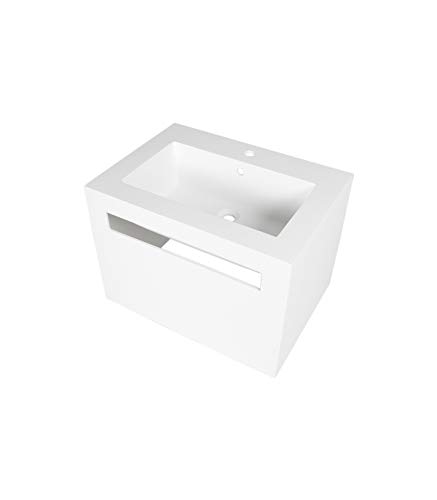 Porcelanosa Lavabo Blanco Cuadrado De Resina