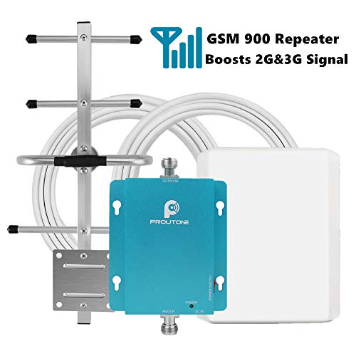 Proutone Celular gsm 900MHz Repetidores de Señal Teléfono Móvil de Refuerzo Amplificador de la Señal del Receptor con Panel y Yagi Antena Kit