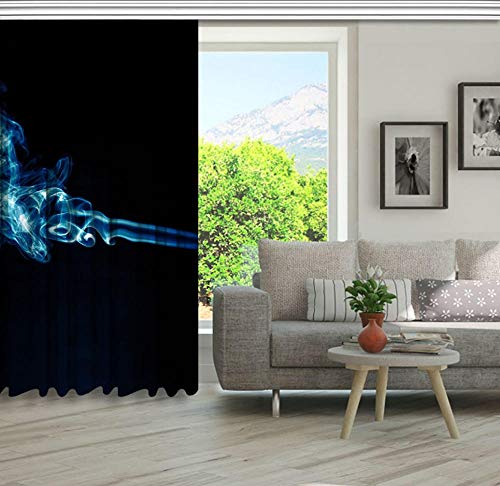 QAQA - Pantalla de movimiento de humo con pantalla de proyección digital, color azul, blanco y negro, 1,1 m x 1,3 m