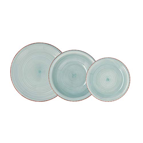 Quid Vita Vajilla para 6 personas, 18 piezas, cerámica gres, Azul claro Quid Vita Vajilla para 6 personas, 18 piezas, cerámica gres, Azul claro