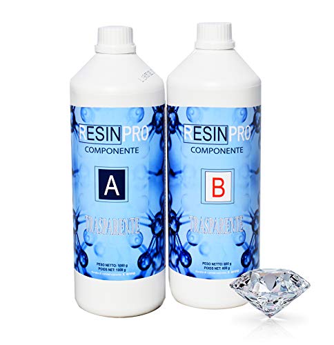 Resina epoxi, Ultra transparente 2-K kg1,6 con B-Super transparente efecto agua para creación de joyas resina transparent-résine para Créations moules-bestseller de Resin Pro (1,6 kg) Resina epoxi, Ultra transparente 2-K kg1,6 con B-Super transparente efecto agua para creación de joyas resina transparent-résine para Créations moules-bestseller de Resin Pro (1,6 kg)