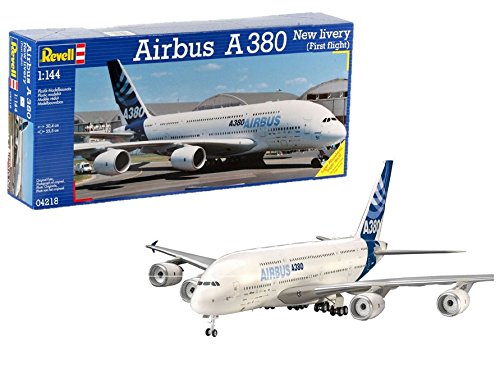 Revell 380 Design First Flight Airbus A380 New Livery, Kit de Modelo, Escala 1:144 (4218) (04218), Multicolor Revell 380 Design First Flight Airbus A380 New Livery, Kit de Modelo, Escala 1:144 (4218) (04218), Multicolor