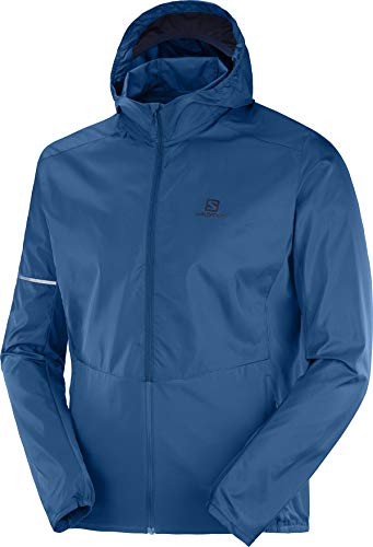 SALOMON Agile FZ Hoodie M Chaqueta Cortavientos, Hombre, Azul (Poseidon), XL SALOMON Agile FZ Hoodie M Chaqueta Cortavientos, Hombre, Azul (Poseidon), XL