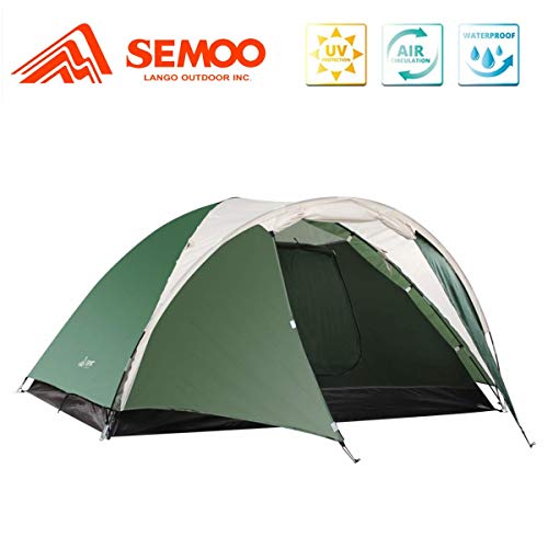 Semoo Tienda de Campaña Familiar para 3 Personas, Impermeable Doble Capa 3 Estaciones,Tiendas iglú Semoo Tienda de Campaña Familiar para 3 Personas, Impermeable Doble Capa 3 Estaciones,Tiendas iglú