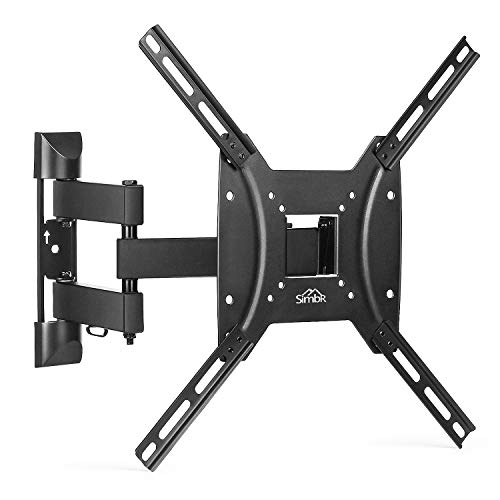 SIMBR Soporte de Pared para Televisores de 17"- 55" LED/LCD/Plasma/Curvada TV Extensible Inclinable y Giratorio Carga Máx. 35 kg VESA Máx. 400x400mm Negro