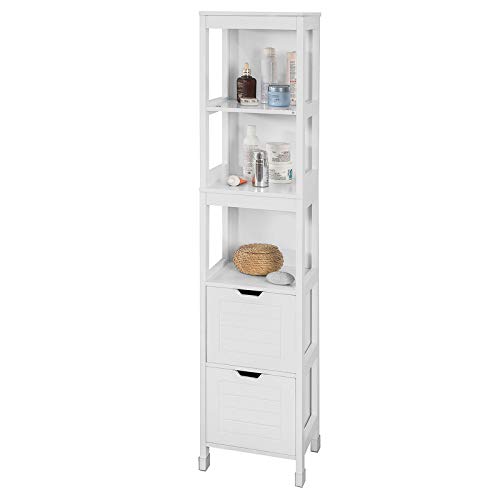 SoBuy Mueble Columna de Baño, Armario para Baño Alto,Estanterías de Baño-2 Puertas y 1 Cajón,FRG126-W,ES (Blanco) SoBuy Mueble Columna de Baño, Armario para Baño Alto,Estanterías de Baño-2 Puertas y 1 Cajón,FRG126-W,ES (Blanco)