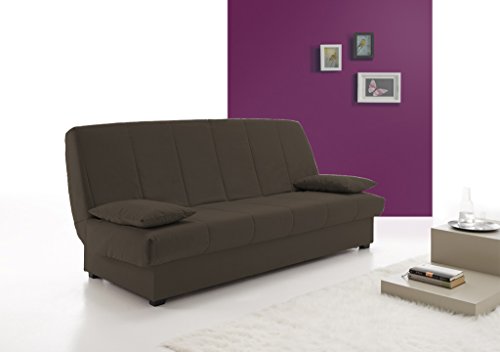 Sofa Cama Clic CLAC con ARCÓN DE ALMACENAJE Chocolate