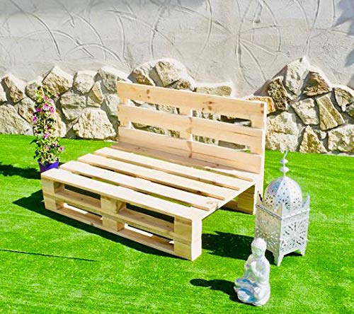Sofa PALETS Lijado Y Cepillado - Medida 120cm X 80cm -Interior/Exterior Nuevo-Natural Sillon PALETS Sofa PALETS Lijado Y Cepillado - Medida 120cm X 80cm -Interior/Exterior Nuevo-Natural Sillon PALETS