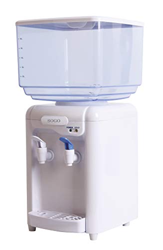 SOGO DIS-SS-12010W - Dispensador de Agua Fría con Depósito de 7 Litros Incluido, 65W, BPA Free, Accesorios para Botellas