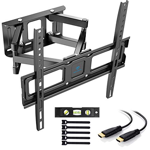 Soporte de TV Pared Articulado Inclinable Y Giratorio – Soporte De TV para Pantallas De 32-55” TV – MAX VESA 400x400mm, para Soportar 45kg, Cable HDMI Y Nivel De Burbuja Incluidos