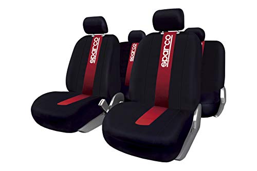 Sparco SPC101 Juego de fundas para asientos de coche, 11 Piezas, modelo CLASSIC Sparco SPC101 Juego de fundas para asientos de coche, 11 Piezas, modelo CLASSIC
