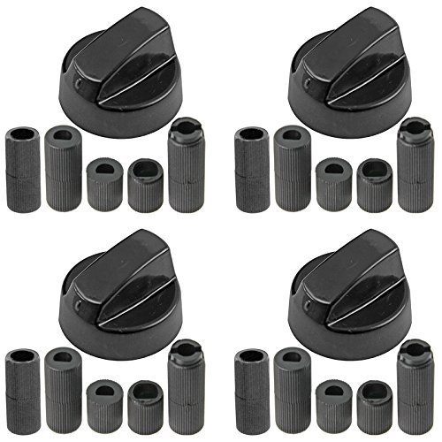SPARES2GO Perillas de control universales negras para todas las marcas de horno, cocina y placa de cocina (paquete de 4) SPARES2GO Perillas de control universales negras para todas las marcas de horno, cocina y placa de cocina (paquete de 4)