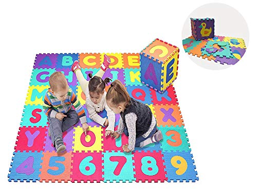 Star Ibaby Alfombra Puzzle Bebé 36 Piezas - 195x195 cm - Espuma XPE Ecologica - No tóxica - Modelo Animals.