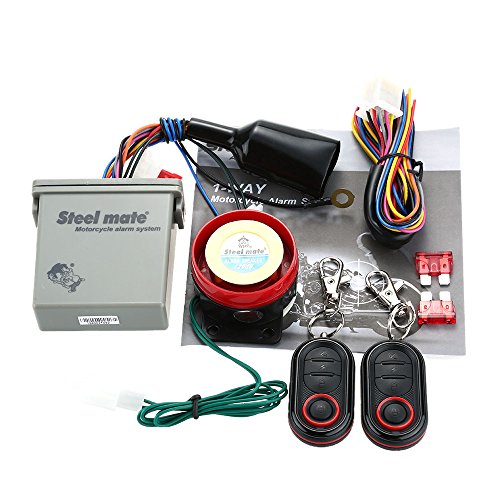 Steelmate 986E - Sistema de Alarma 1 Via Arranque de Motor a Distancia Inmovilización para Motocicleta con Mini Transmisor