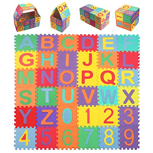 StillCool Alfombra Puzzle Niños de Letras para Niños Bebe Infantil 15cm * 15cm, 36 Piezas de Goma Espuma Suave Eva alfombras de Numeros 0 al 9 y 26 Letras (A-Z) StillCool Alfombra Puzzle Niños de Letras para Niños Bebe Infantil 15cm * 15cm, 36 Piezas de Goma Espuma Suave Eva alfombras de Numeros 0 al 9 y 26 Letras (A-Z)