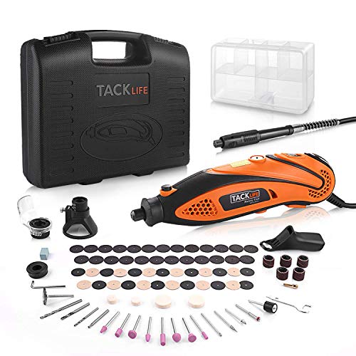 Tacklife Mini amoladora eléctrica Advanced Professional Kit de herramientas rotatorias multifunción con 80 accesorios y 3 accesorios Velocidad variable para artesanías