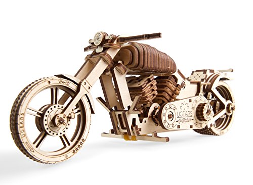 UGEARS Motocicleta VM-02 - Maqueta de Moto Mecánica - Puzzle 3D Madera - para Motoristas
