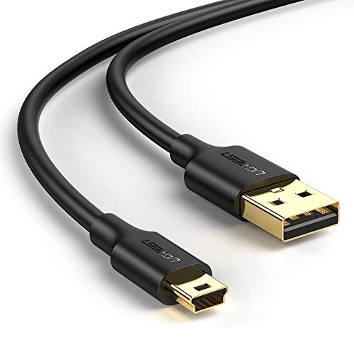 UGREEN Cable Mini USB, Cable USB 2.0 Tipo A a Tipo B Mini Macho a Macho Alta Velocidad para Disco Duro Externo,Cámaras Digitales,Reproductores de MP3, Micrófono, Impresoras etc, 3 Metros