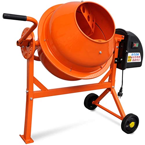 vidaXL 141200 - Hormigonera eléctrica de acero, 63 L, 220 W, color naranja