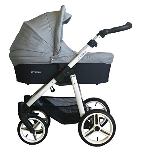 Vizaro ONYX 2020 Trío 3 en 1 - Carrito Bebé GAMA ALTA REAL - MARCA ESPAÑOLA - Ligero y funcional - Hecho en UE - TEXTILES MUY ALTA CALIDAD - Garantía 3 Años - Textil GRIS Chasis BLANCO Vizaro ONYX 2020 Trío 3 en 1 - Carrito Bebé GAMA ALTA REAL - MARCA ESPAÑOLA - Ligero y funcional - Hecho en UE - TEXTILES MUY ALTA CALIDAD - Garantía 3 Años - Textil GRIS Chasis BLANCO