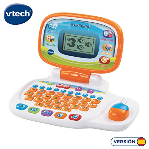 VTech Pequeordenador, Juguete para aprender en casa, ordenador infantil con más de 20 actividades que enseñan letras, números, animales, lógica y música (80-155422)