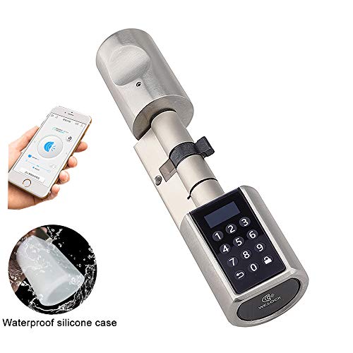 WE.LOCK Smart Door Lock Cylinder Double Motor Password y Bluetooth con tarjeta RFID, estuche a prueba de agua L6PC+B