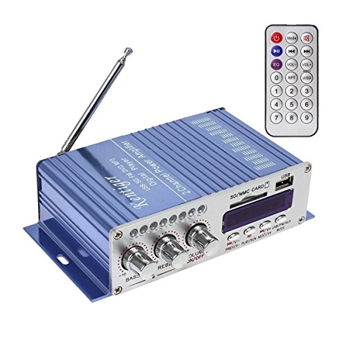 WINGONEER 12V Hi-Fi Stereo amplificador de audio digital de DVD USB SD FM estéreo audio MP3 de radio del coche del altavoz de Bluetooth Amplificador HiFi