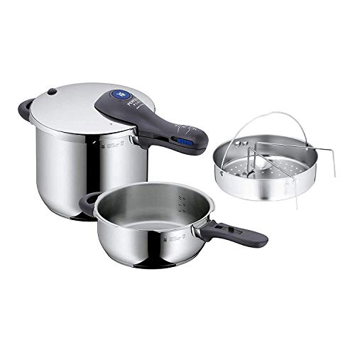 WMF Perfect Plus Set Olla express rápida, 22 cm de diámetro, 6.5 litros y 3 litros, juego de 3 piezas WMF Perfect Plus Set Olla express rápida, 22 cm de diámetro, 6.5 litros y 3 litros, juego de 3 piezas