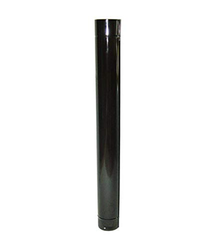 Wolfpack 22011030 Tubo Acero Vitrificado Ideal Estufas de Leña, Chimenea, Alta resistencia, Color Negro, Ø 150 mm sin llave