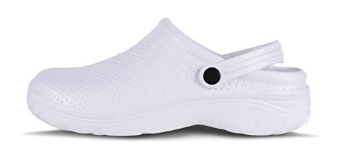 Work Team Zueco EVA Unisex. Ultraligero, ergonómico. Anatómico, con Cámara ortopédica, Suave para los pies. Hombre Blanco 38/39 Work Team Zueco EVA Unisex. Ultraligero, ergonómico. Anatómico, con Cámara ortopédica, Suave para los pies. Hombre Blanco 38/39