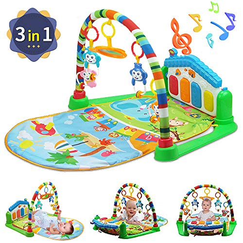 WYSWYG Baby Gym Play Mats para Floor, Kick and Play Piano Gym Centro de Actividades con música, Luces y Sonidos Juguetes para bebés y niños pequeños de 0 a 6 años 12 Meses (Blue House) WYSWYG Baby Gym Play Mats para Floor, Kick and Play Piano Gym Centro de Actividades con música, Luces y Sonidos Juguetes para bebés y niños pequeños de 0 a 6 años 12 Meses (Blue House)