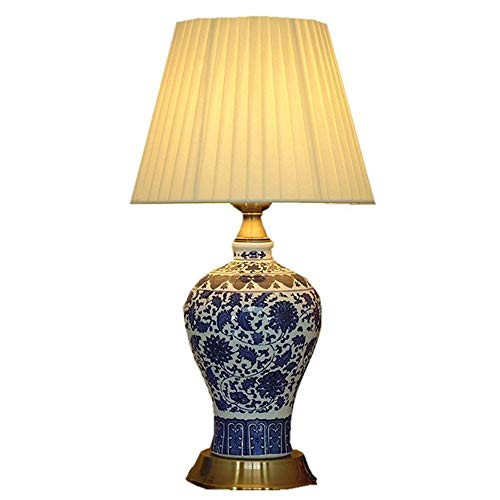 Xiao Yun Chino de Porcelana de Porcelana Dormitorio Mesita de Noche Luz de Bronce Clásico Estudio de la habitación Lámpara de Mesa Lámpara de Escritorio de Tela Romántica Xiao Yun Chino de Porcelana de Porcelana Dormitorio Mesita de Noche Luz de Bronce Clásico Estudio de la habitación Lámpara de Mesa Lámpara de Escritorio de Tela Romántica