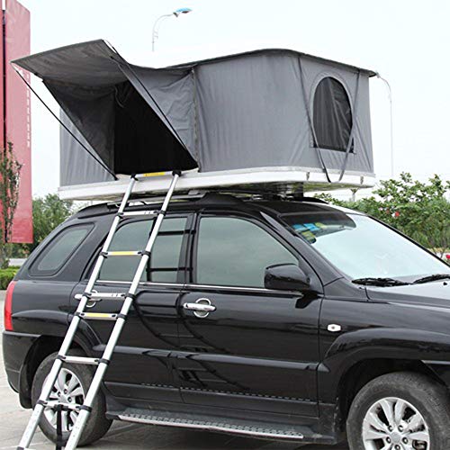 XPHW Carpa del Techo del Auto, Carpa para Acampar, Equipo para Acampar con Toldo ABS con Toldo ABS para Adultos con Capacidad para 2-3 Adultos, con Escalera Plegable Y Luces LED