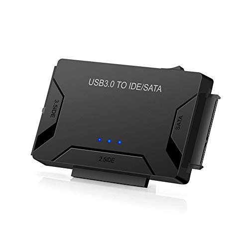 Yizhet Adaptador USB 3.0 a SATA o IDE, Adaptador convertidor de Disco Duro USB 3.0 para SATA HDD/SSD e IDE 2.5/3.5 Pulgadas