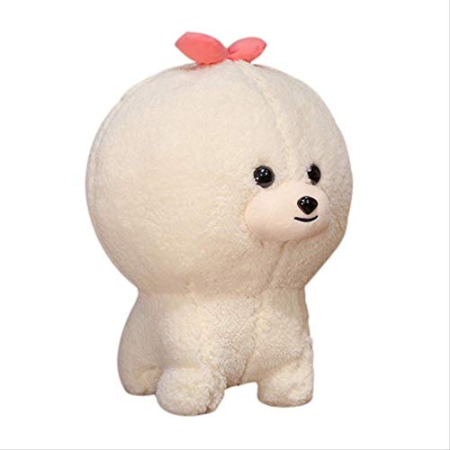 Ylout Juguete de Peluche Bichon Frise Blanco de 30 cm , Lindo Cachorro de Perro de Peluche Suave Mascota Kawaii Fluffy Baby Doll Regalo de cumpleaños para niños