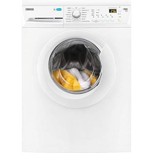 Zanussi ZWF81263W Lavadora de Libre Instalación, Carga Frontal, 8 Kg / 1200 rpm, Programa Rápido en 30 minutos, Inicio Diferido, Tambor Suave, Panel de control LCD, Puerta Estandar, Blanco, A+++