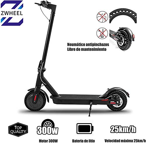 ZWheel Patinete Eléctrico E9 Basic ZLion 25 km/h 300W Motor Patinete eléctrico con Accesorios… (E9B)