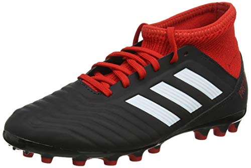 Adidas Predator 18.3 AG J, Botas de fútbol Unisex Adulto, Negro (Negbás/Ftwbla/Rojo 001), 38 2/3 EU