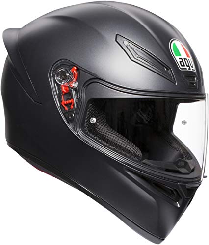 AGV 0281A4I0_003_MS K1 Solid Casco Moto Integral, Negro Mate, MS AGV 0281A4I0_003_MS K1 Solid Casco Moto Integral, Negro Mate, MS