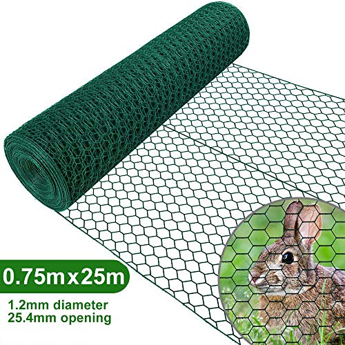 Amagabeli Garden Home 0.75M X 25M Malla de Alambre Hexagonal 25.4mm Red Hexagonal Verde Valla de Jardín Metalicas Alambre HC05