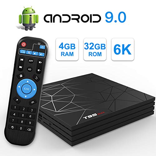 Android TV Box，T95 MAX Android 9.0 TV Box 4GB RAM/32GB ROM H6 Quad-Core Soporte 2.4Ghz WiFi 6K HDMI DLNA 3D Smart TV Box