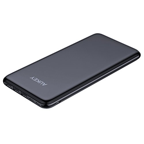 AUKEY USB C Bateria Externa 20000mAh, Powerbank Fino con 4 Salida y 3 Entrada, Bateria Portatil para Movil, Nintendo Switch, iPhone, Samsung, iPad