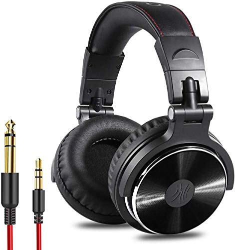 Auriculares para DJ OneOdio, auriculares de estudio, auricular sobre la oreja, auriculares estéreo de alta calidad con cable con micrófono, auriculares cómodos plegables con orejeras de proteínas