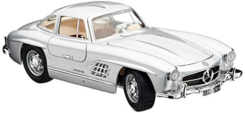 Bburago- Mercedes Benz 300 SL Plata Coche de Juguete, Color Plateado (18-12047S)